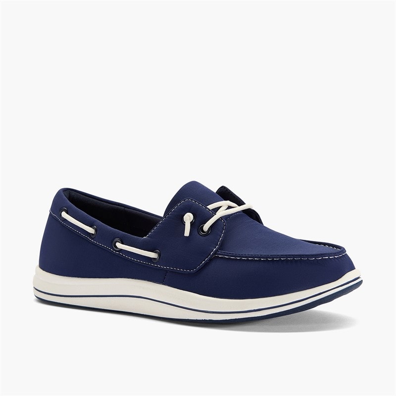 Clarks Womens Brinkley Edge Boat Shoes Navy Canvas - Image 5