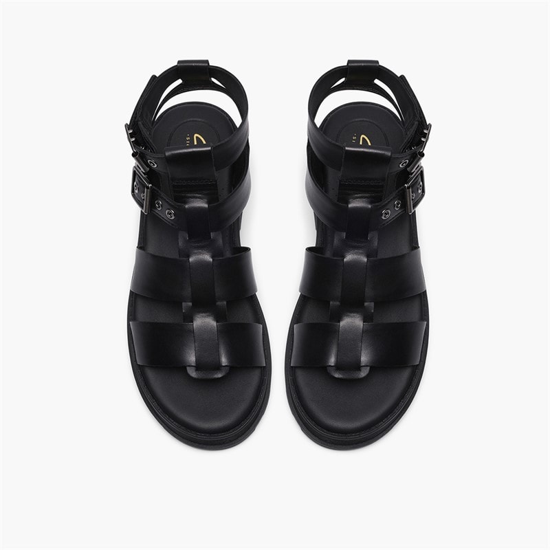 Clarks Womens Orinoco 3 Cove Sandals Black Leather - Image 2