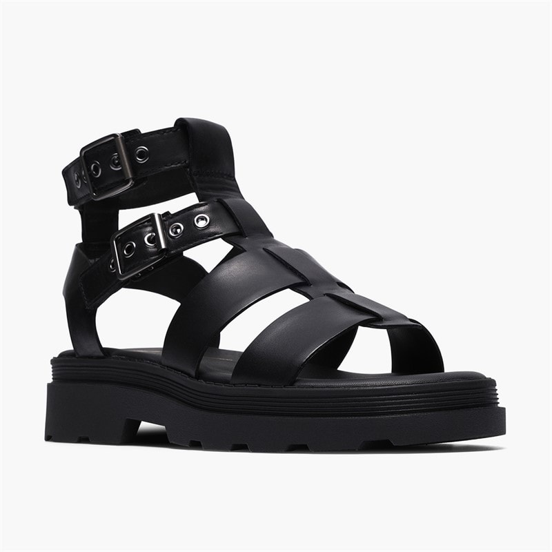 Clarks Womens Orinoco 3 Cove Sandals Black Leather - Image 4