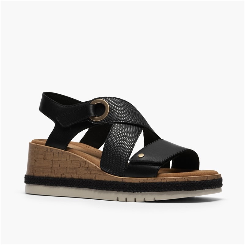 Clarks Womens Kidiki Sun Sandals Black Combi - Image 4