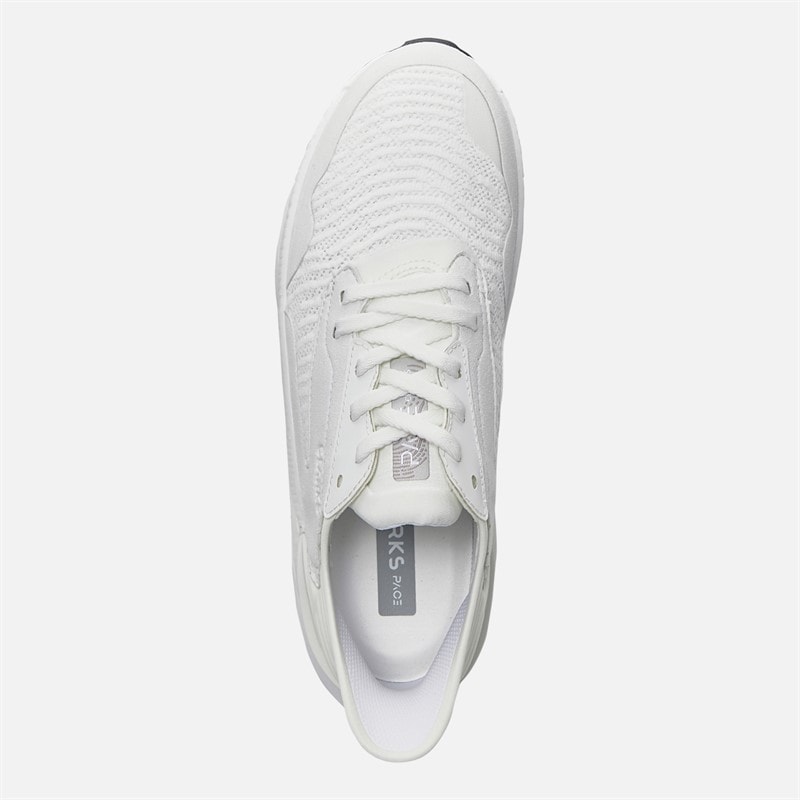 Clarks Mens Pace Trainers White - Image 4