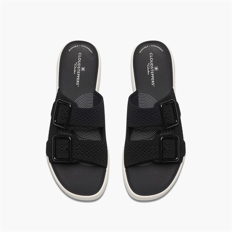 Clarks Womens Drift Faye Sandals Black - Image 2