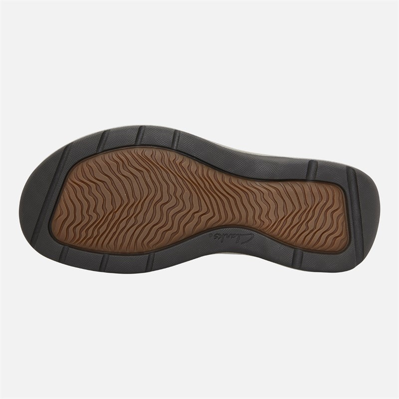 Clarks Mens Saltway Edge Wide Fit Sandals Light Tan Leather - Image 2