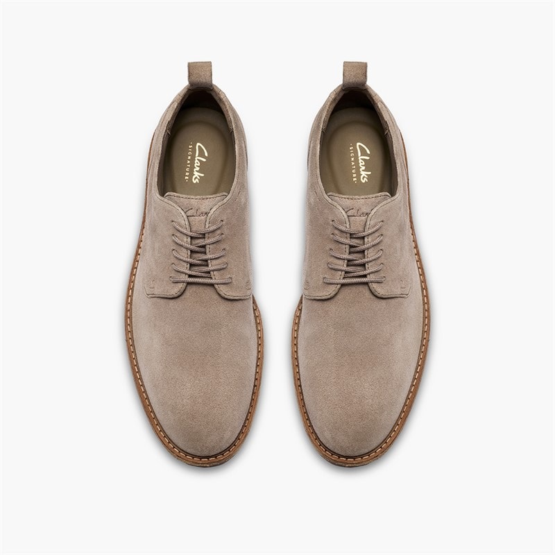 Clarks Mens Aldwin Lace Up Shoes Grey Suede - Image 2