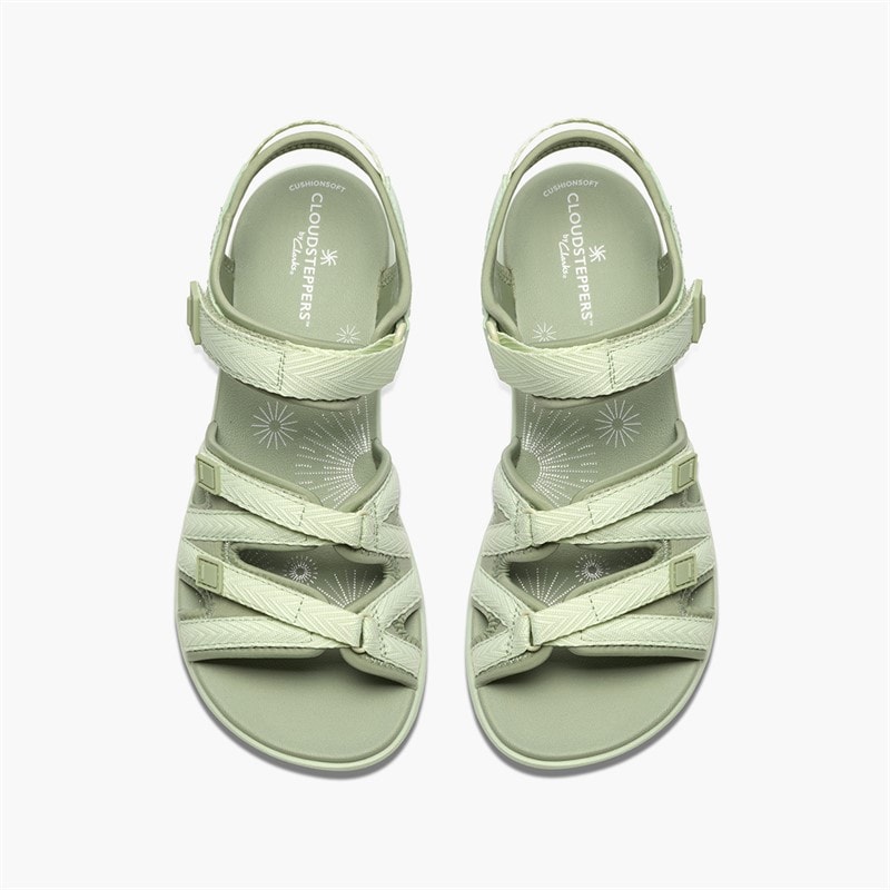 Clarks Womens Mira Madi Sandals Light Olive Combi - Image 2