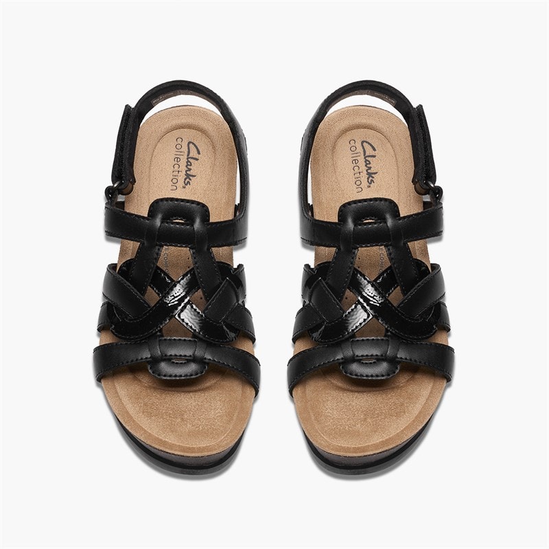 Clarks Womens Calenne Gracie Wedge Sandals Black Combi - Image 2
