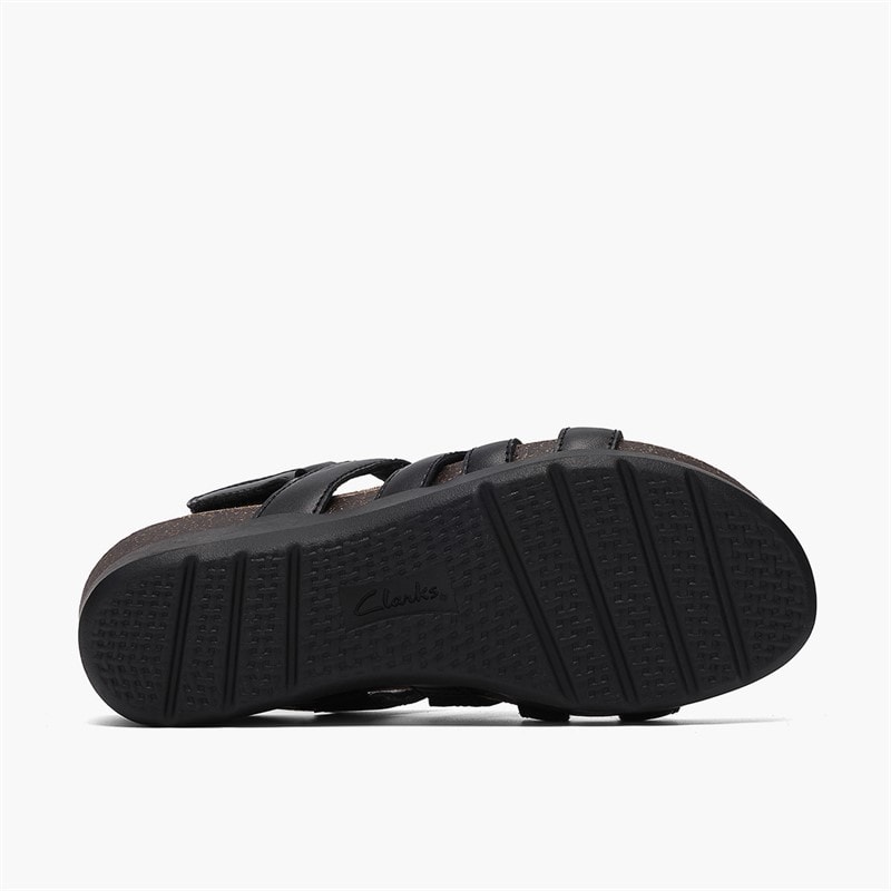 Clarks Womens Calenne Gracie Wedge Sandals Black Combi - Image 3