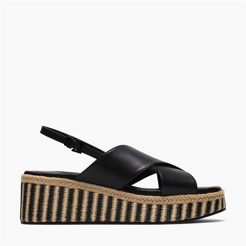 Clarks Womens Tessiah Cross Strap Sandals Black Interest