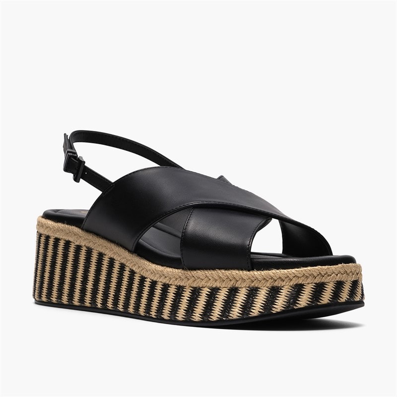 Clarks Womens Tessiah Cross Strap Sandals Black Interest - Image 4