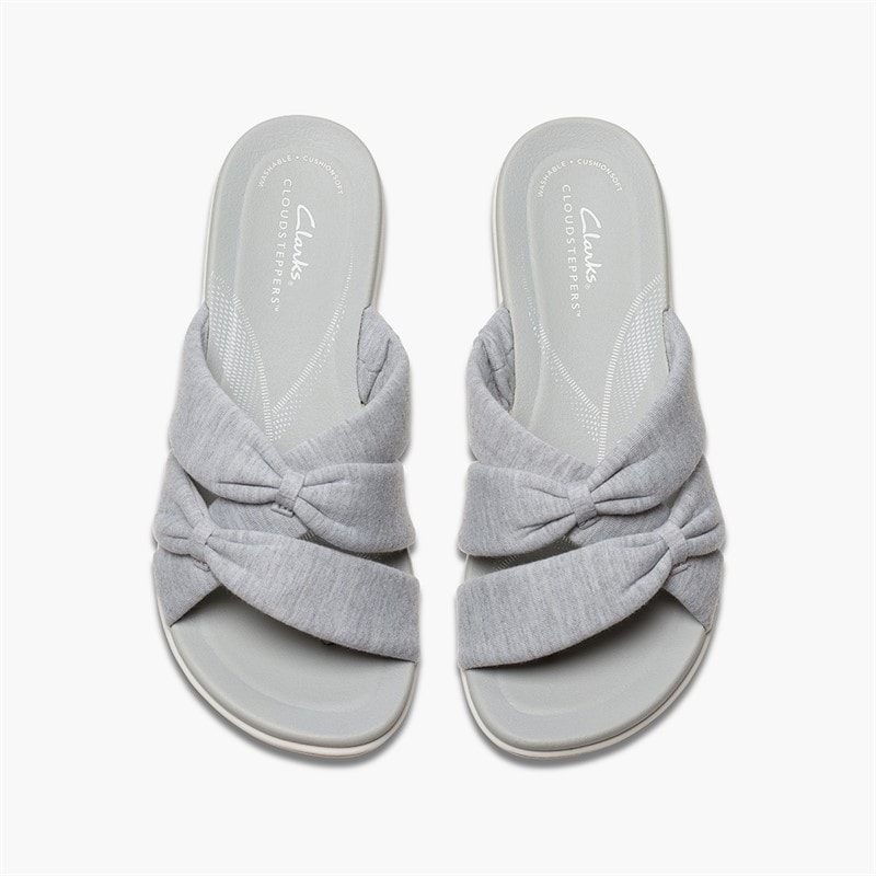 Clarks Womens Brinkley Rae Ava Sandals Light Grey - Image 2