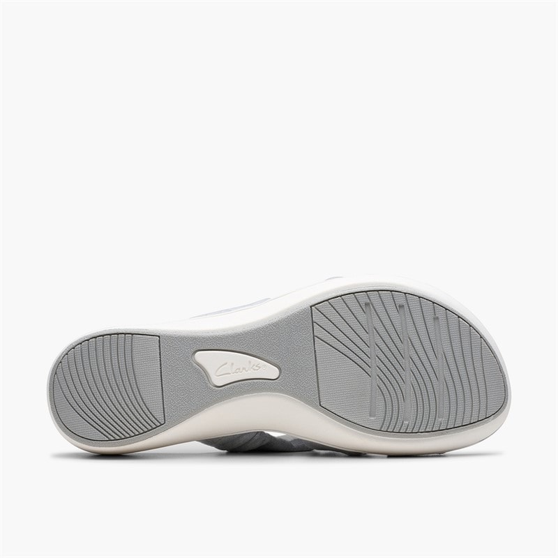 Clarks Womens Brinkley Rae Ava Sandals Light Grey - Image 3