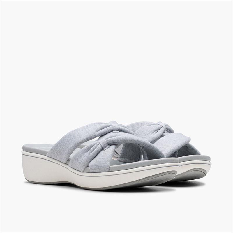 Clarks Womens Brinkley Rae Ava Sandals Light Grey - Image 4