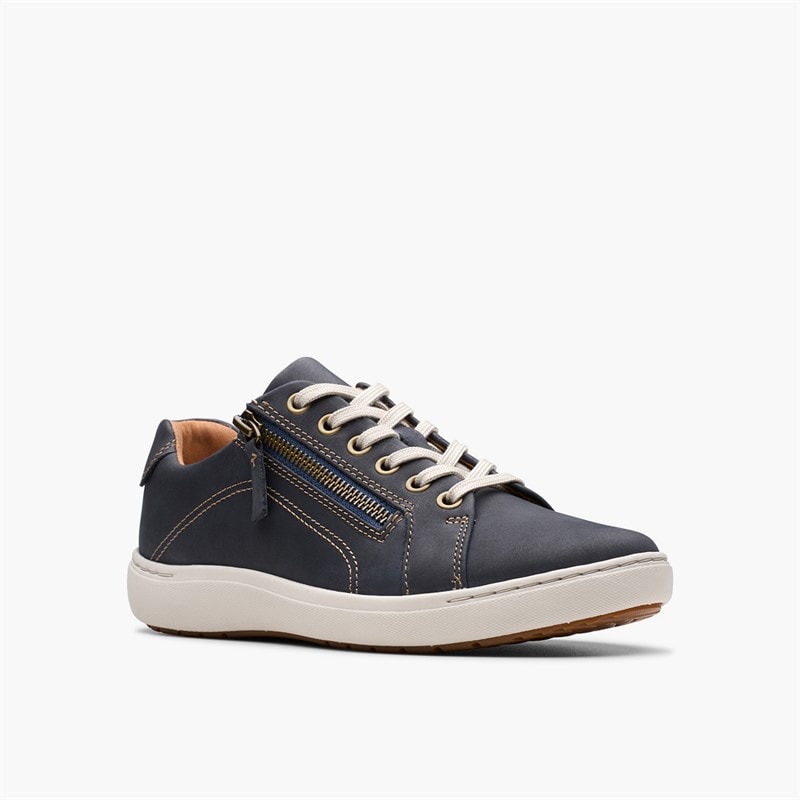 Clarks Womens Nalle Trainers Navy Nubuck - Image 2