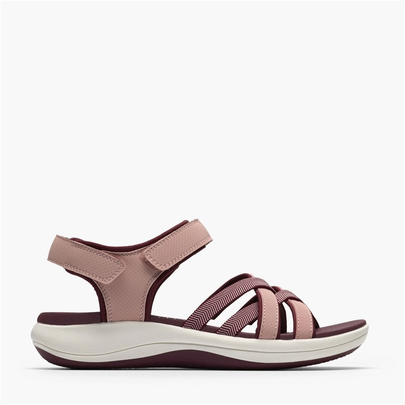 Clarks Womens Mira Shore Sandals Maroon - Image 1