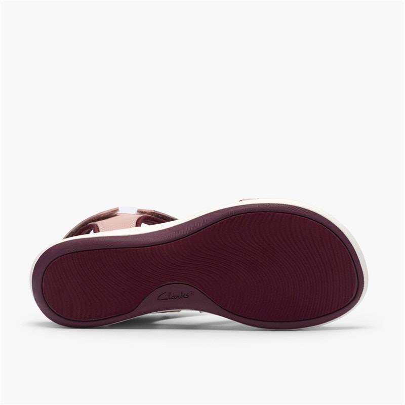 Clarks Womens Mira Shore Sandals Maroon - Image 3