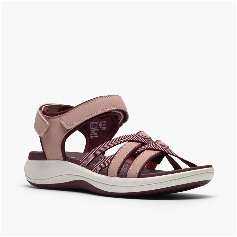 Clarks Womens Mira Shore Sandals Maroon - Image 4