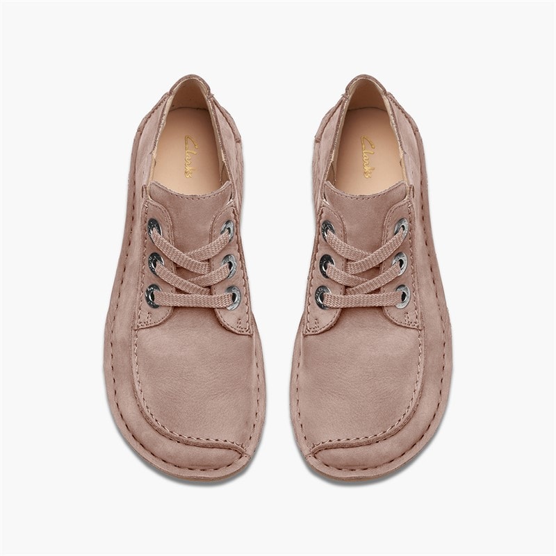 Clarks Womens Funny Dream Lace Up Shoes Light Pink Suede - Image 2