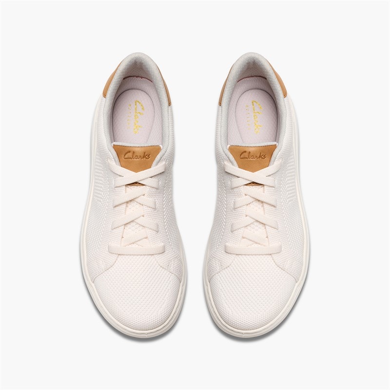 Clarks Womens Nalle Walk Trainers White Knit - Image 2