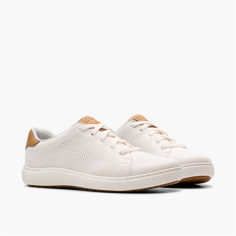 Clarks Womens Nalle Walk Trainers White Knit - Image 4