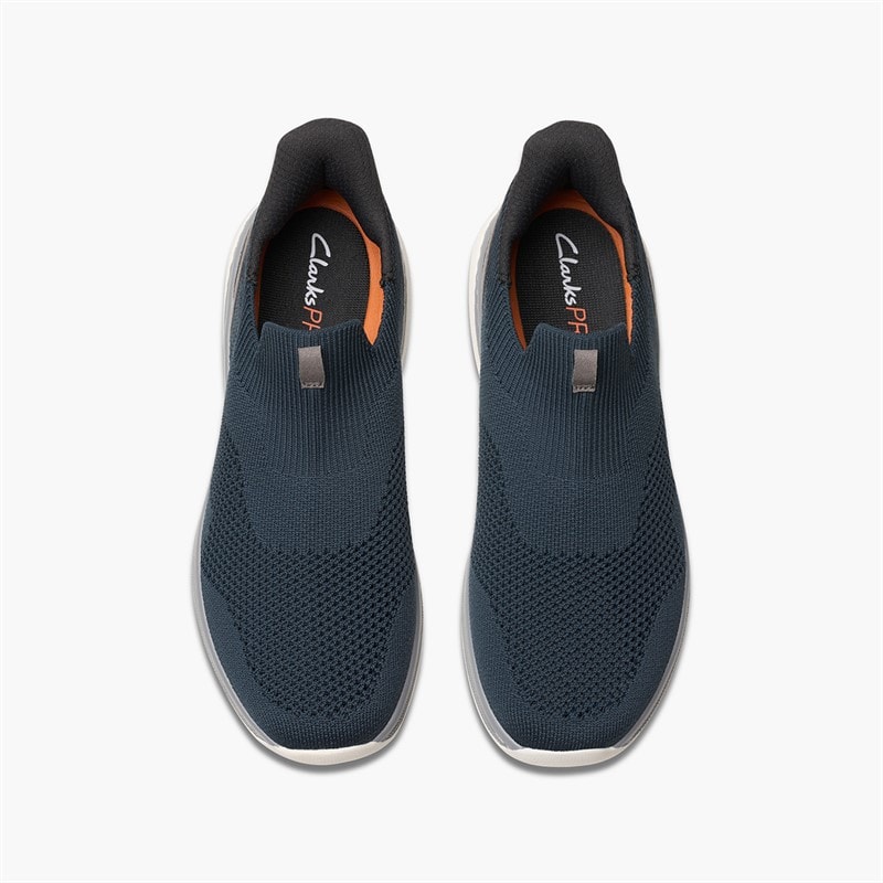 Clarks Mens Pro Free Knit Trainers Navy Knit - Image 2