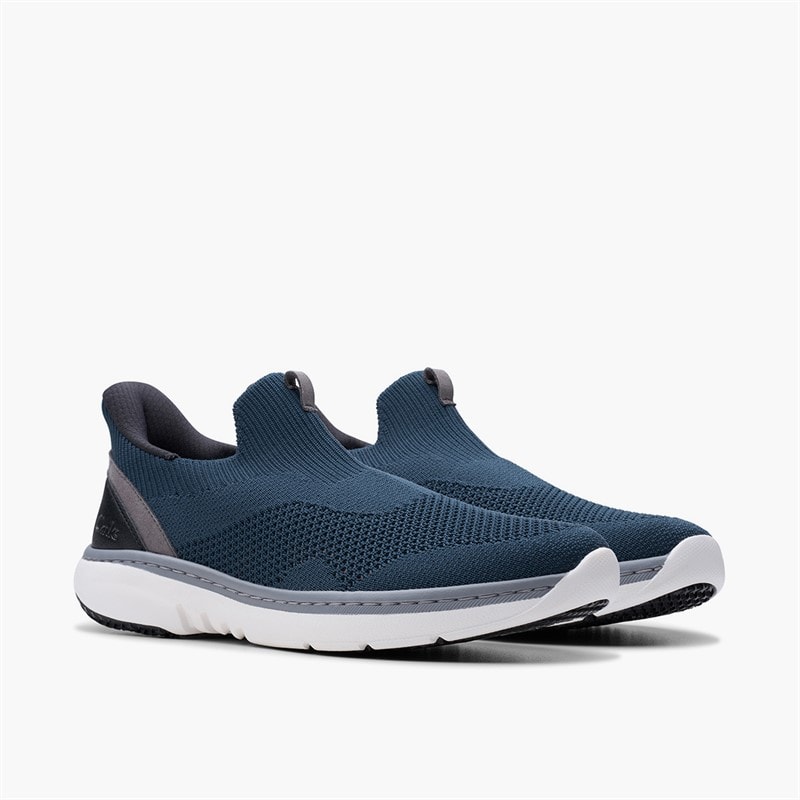 Clarks Mens Pro Free Knit Trainers Navy Knit - Image 4