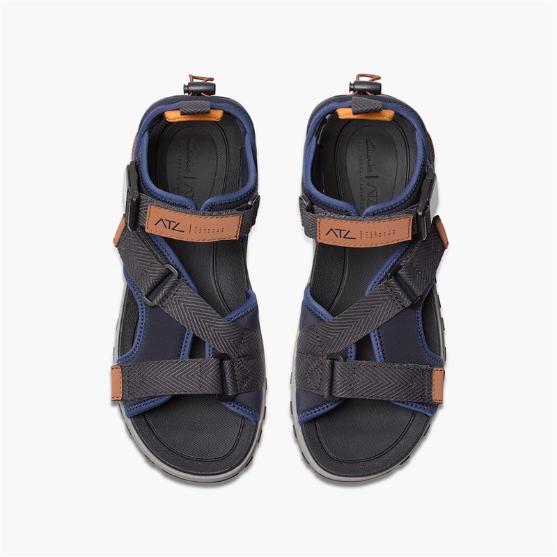 Clarks Mens ATL Trek Sandals Navy Combi - Image 2