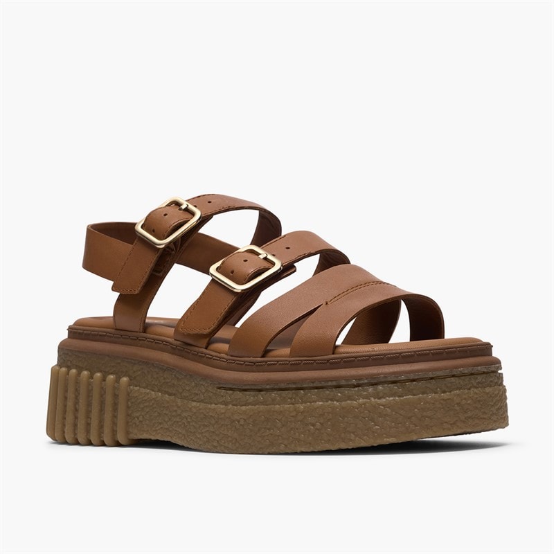 Clarks Womens Evamar Strap Sandals Tan Leather - Image 4