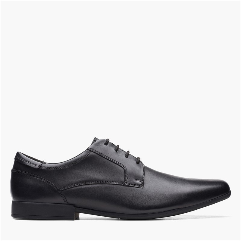 Clarks Mens Sidton Lace Up Shoes Black Leather