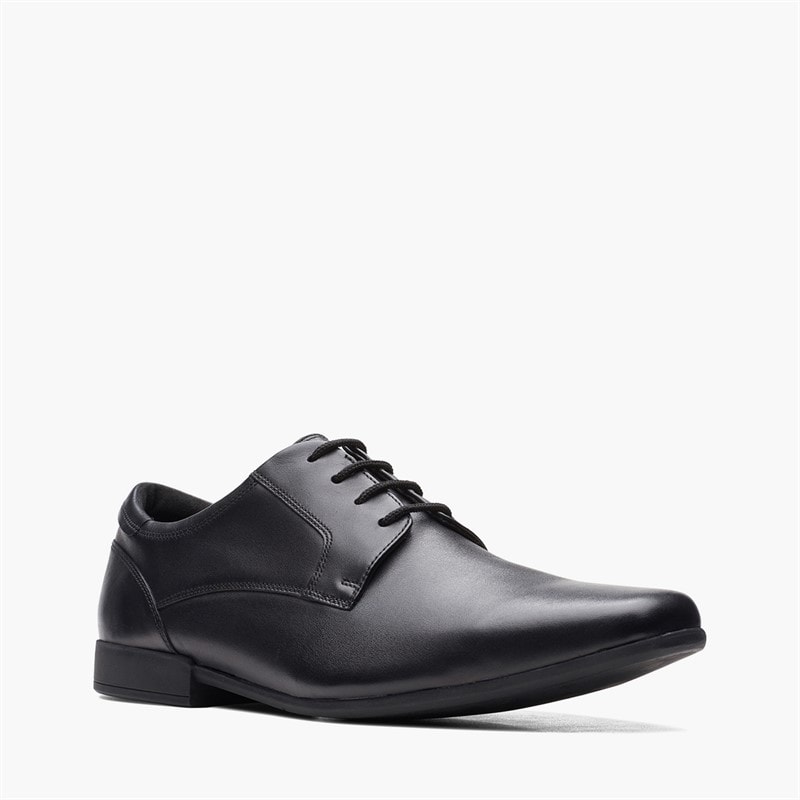 Clarks Mens Sidton Lace Up Shoes Black Leather - Image 2