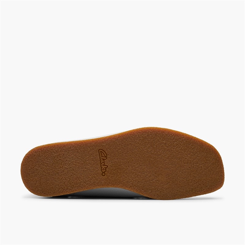Clarks Womens Wallabee EVO Shoes Off White Leather - Image 3