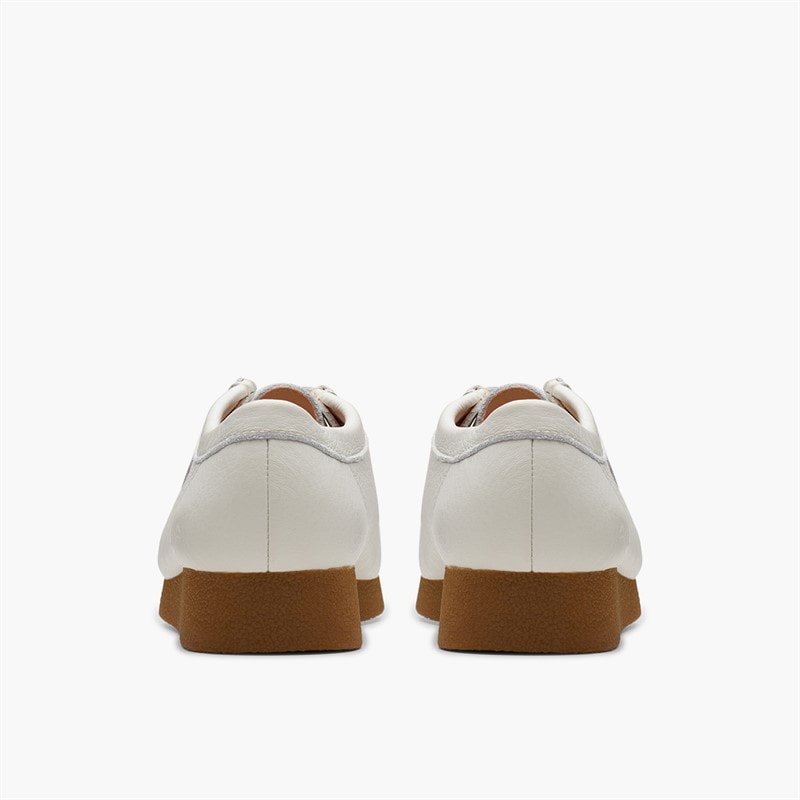 Clarks Womens Wallabee EVO Shoes Off White Leather - Image 5