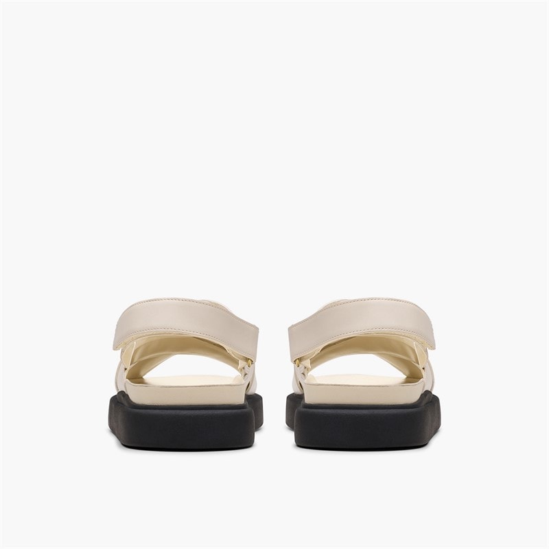 Clarks Womens Aristella Sun Back Strap Sandals Cream Leather - Image 5