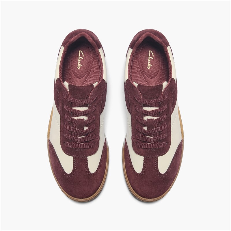 Clarks Womens Maseri Walk Trainers Burgundy Combi - Image 2