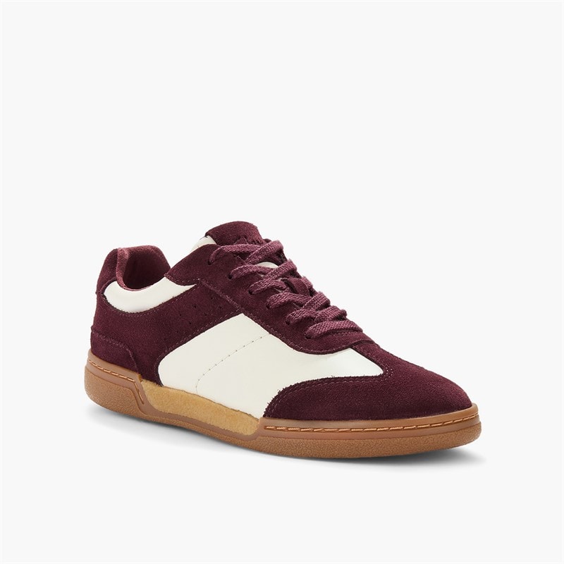 Clarks Womens Maseri Walk Trainers Burgundy Combi - Image 4