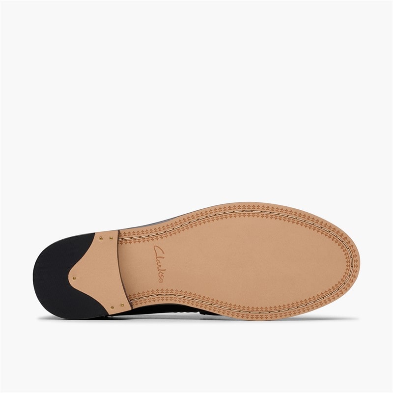Clarks Womens Straven Edge Loafers Black Combi Leather - Image 3