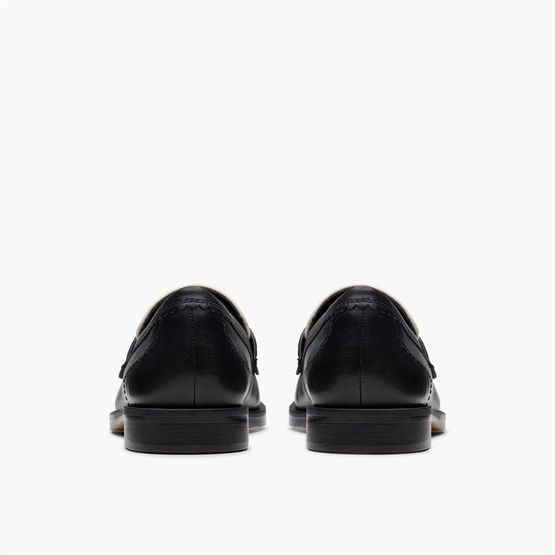Clarks Womens Straven Edge Loafers Black Combi Leather - Image 5