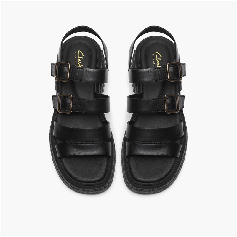 Clarks Womens Evamar Strap Sandals Black Leather - Image 2