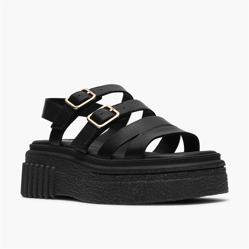 Clarks Womens Evamar Strap Sandals Black Leather - Image 4