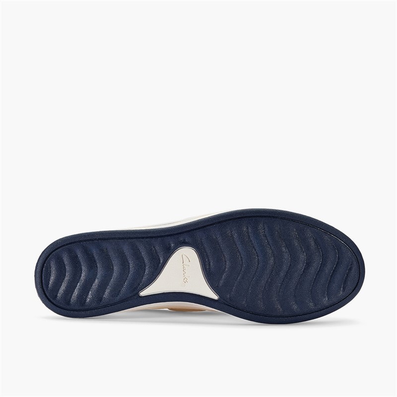 Clarks Womens Brinkley Edge Boat Shoes White - Image 3