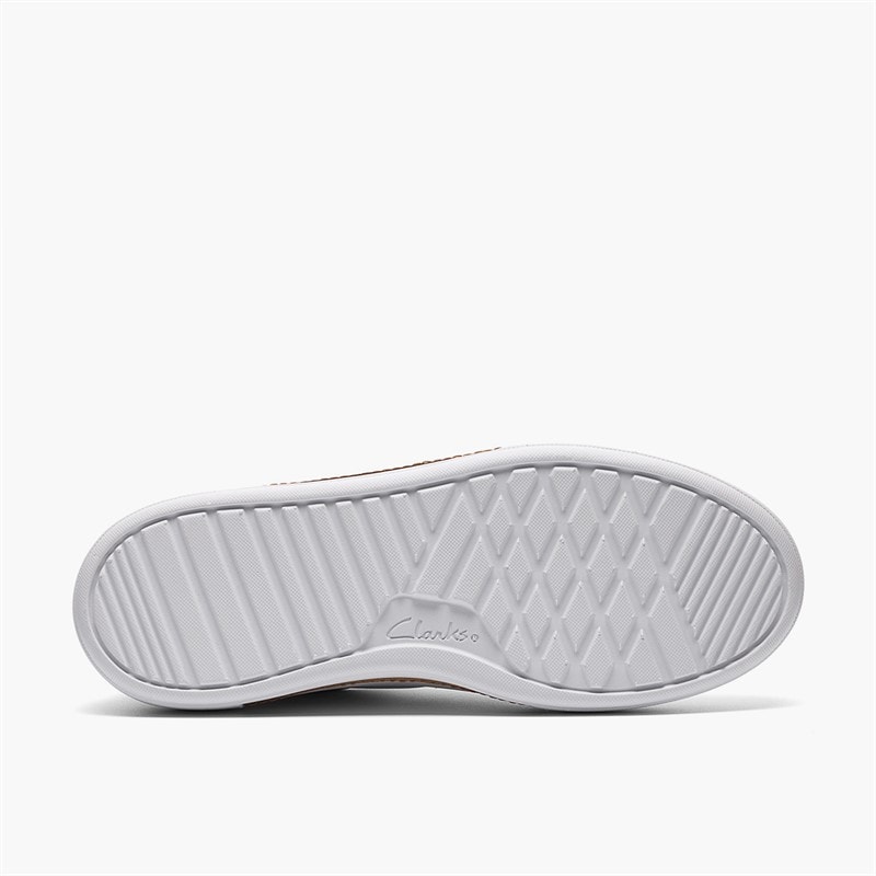 Clarks Womens Hollyrose Zip Trainers White Leather - Image 3
