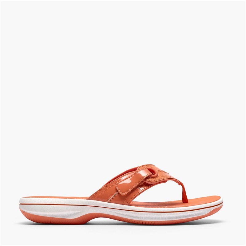 Clarks Womens Brinkley Reyna Flip Flops Orange - Image 1