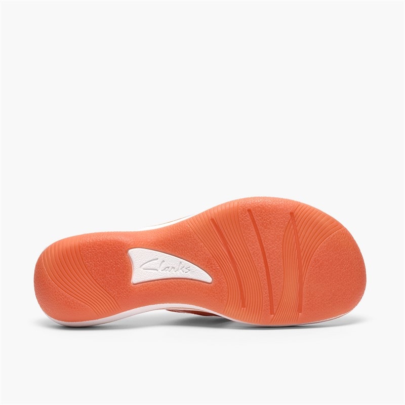 Clarks Womens Brinkley Reyna Flip Flops Orange - Image 3