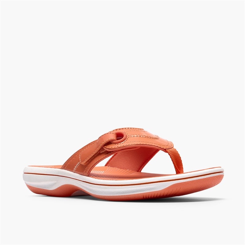 Clarks Womens Brinkley Reyna Flip Flops Orange - Image 4