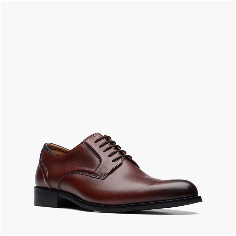 Clarks Mens Craft Arlo Lace Up Shoes British Tan - Image 2