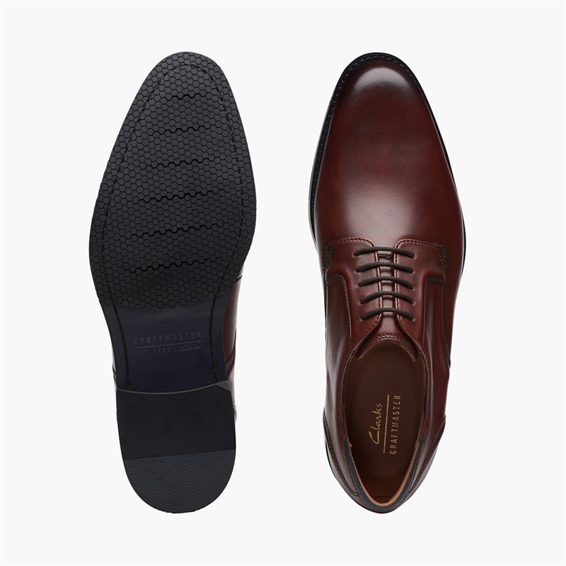 Clarks Mens Craft Arlo Lace Up Shoes British Tan - Image 3