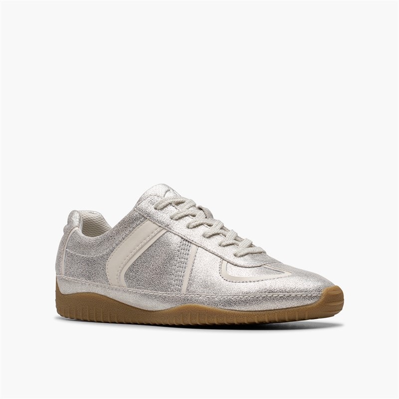 Clarks Womens Meridor Low Profile Trainers Metallic Combi - Image 4