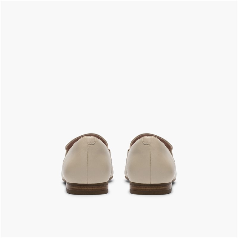Clarks Womens Tamna Iris Loafers White Leather - Image 5