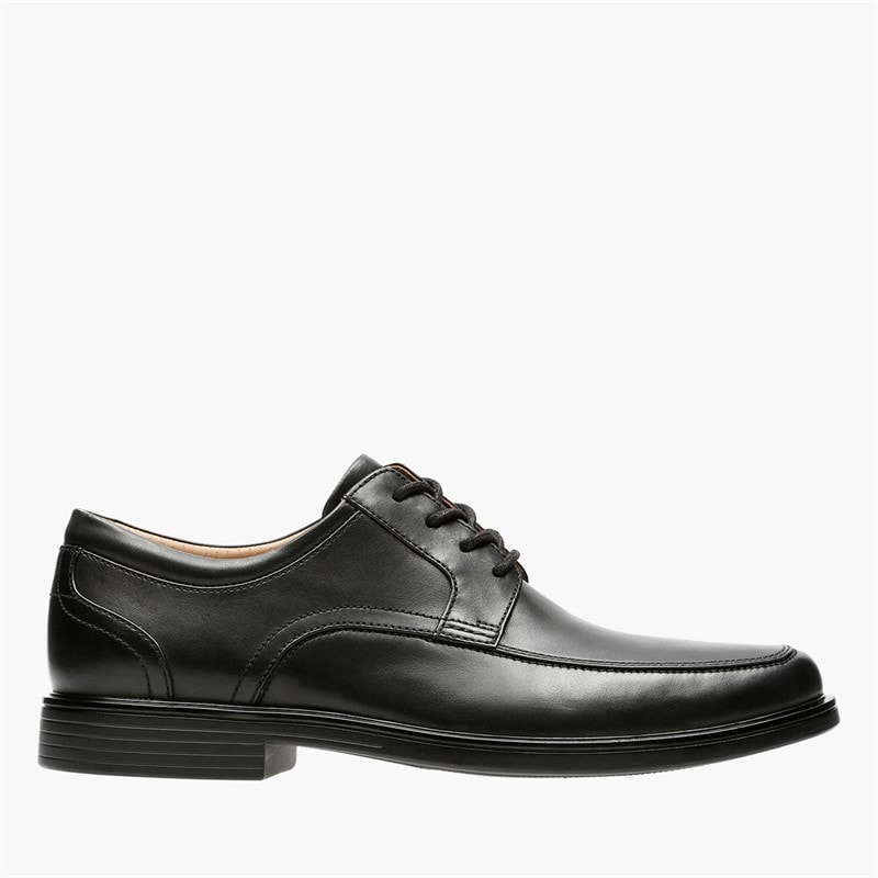 Clarks Mens Un Aldric Park Lace Up Shoes Black Leather