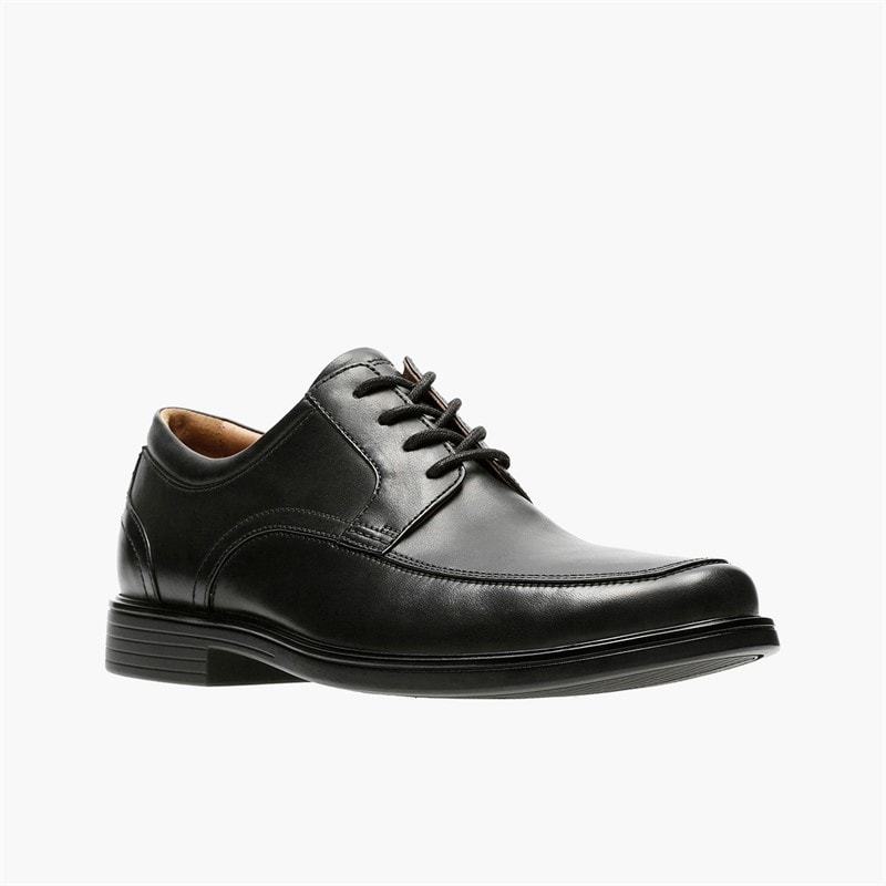 Clarks Mens Un Aldric Park Lace Up Shoes Black Leather - Image 2