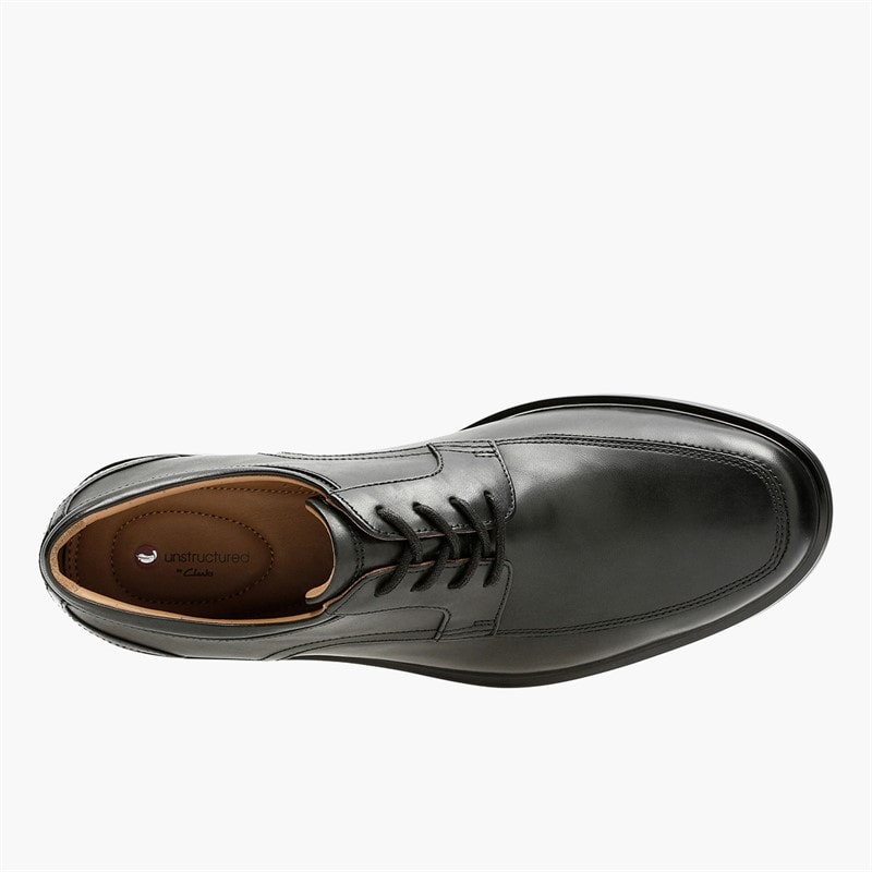 Clarks Mens Un Aldric Park Lace Up Shoes Black Leather - Image 4